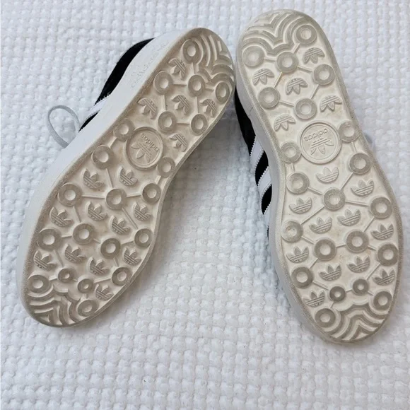 Adidas Gazelle Bold Black and White Suede Sneakers - Picture 6 of 8